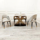 Orion Gold 1.8 Dining Table with Polar White Sintered Stone Top