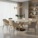 Orion Gold 1.8 Dining Table with Polar White Sintered Stone Top