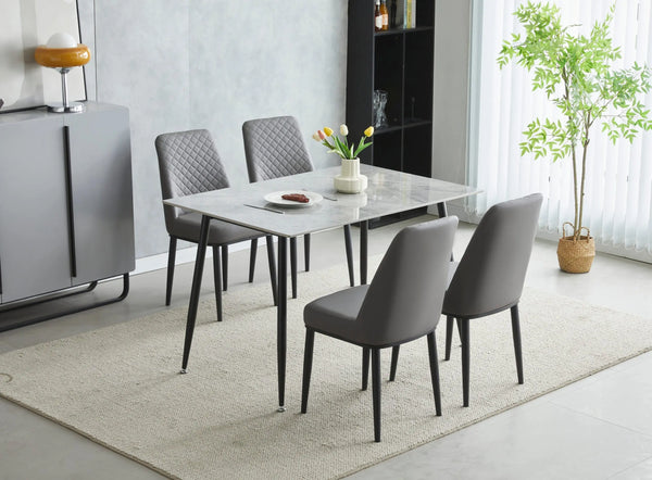 Oxford 1.2m Ceramic Dining Table + 4 Chairs – Modern Luxury Dining Set
