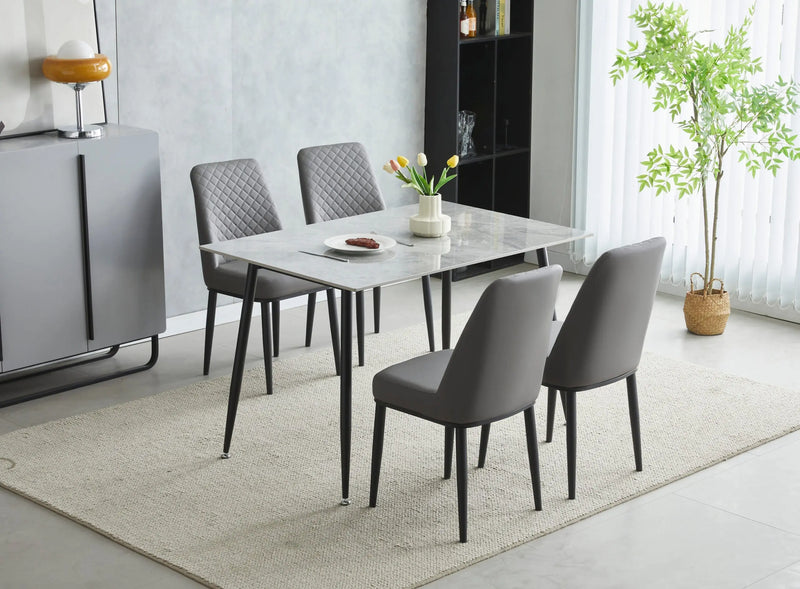 Oxford 1.2m Ceramic Dining Table + 4 Chairs – Modern Luxury Dining Set