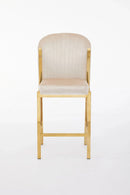 Fabio Shimmer Fabric Gold Metal Plating Barstool
