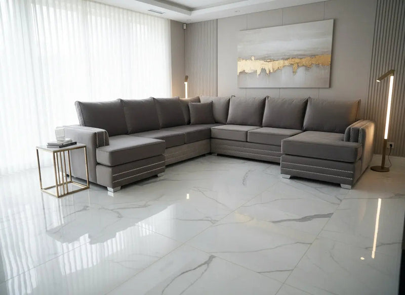 Ambassador Premium Velvet Double Chaise Corner Sofa Suite