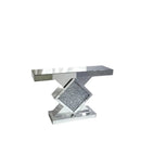 Roma Crushed Diamond Triangle Console Table with White LED ASR INTERIOR