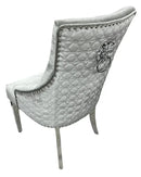 Lexi Chair Silver Shiny Pewter Velvet & Chrome Legs