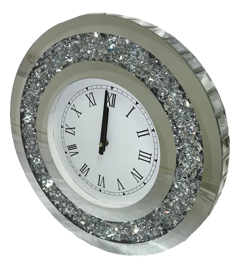 Crushed Diamond Round Wall Clock ASR INTERIOR