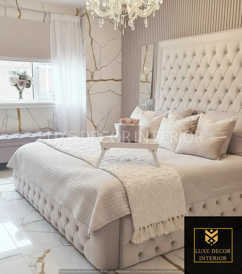 Ryman Plush Velvet Bed – Bespoke Handcrafted Bedstead (Made in the UK)