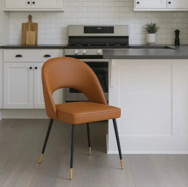 Venice PU Tan Dining Chair - Set Of 2 AWS