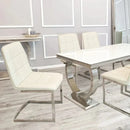 Tara Faux Leather Dining Chair  with plain Back & Stitch Detail