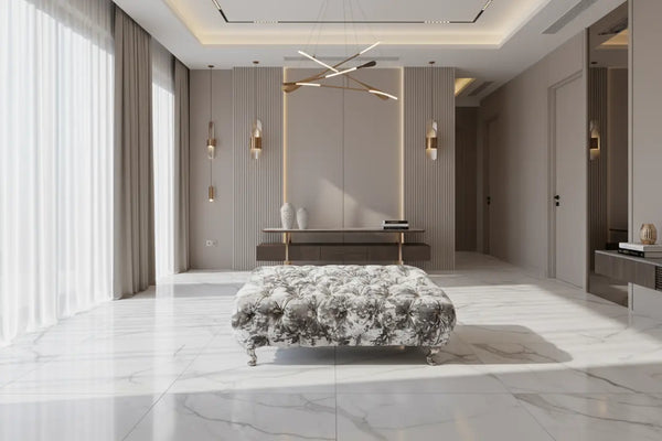 Stella Chesterfield Footstool – Lustro Crushed Velvet