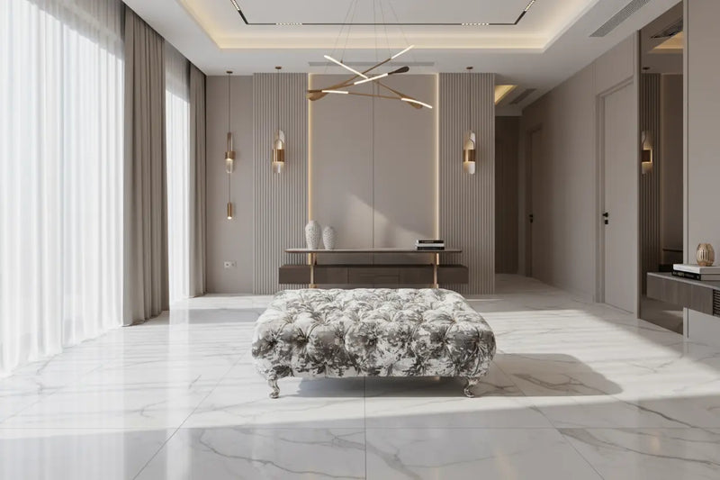 Stella Chesterfield Footstool – Lustro Crushed Velvet