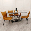 Venus 1.6 Chrome Dining Table with Black Sintered Stone Top