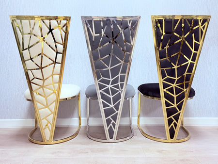 Vienna Velvet Metal Plating Dining Chairs - Set Of 2