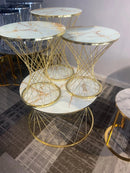 CLEMONT NEST OF TABLES 3+1 - CREAM AND GOLD
