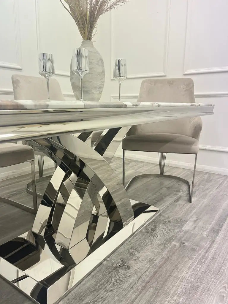 Milan 1.8m Dining Table + Chelmsford Dining Chairs – Modern Elegance