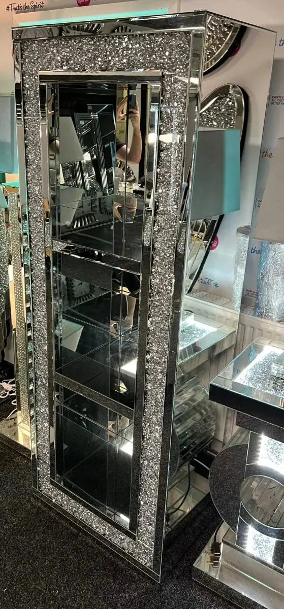 Roma Crushed Diamond High Bookcase F I INTERIORS