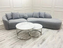Cato Nest Of Coffee Table White Sintrid Stone & Chrome Frame