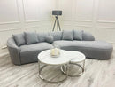 Cato Nest Of Coffee Table White Sintrid Stone & Chrome Frame