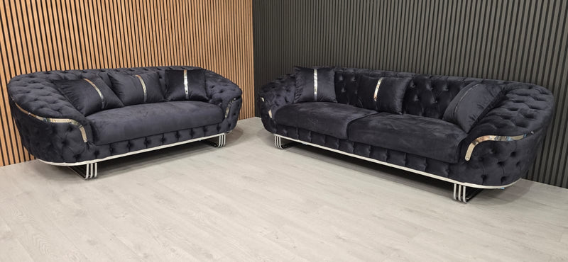 Bvlgari Special 3+2 Sofa in Steel and Chrome