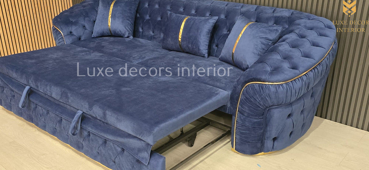 Navy blue sleeper sofa discount