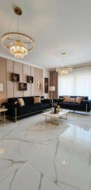 Genova 3+2 Seater Sofa Range – Black Velvet with Gold Legs | Modern Luxury Sofa CELEBRITY INTERIORS