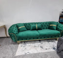 Ambassador Special 3 Seater Emerald Green And Gold
