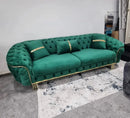 Ambassador Special 3 Seater Emerald Green And Gold