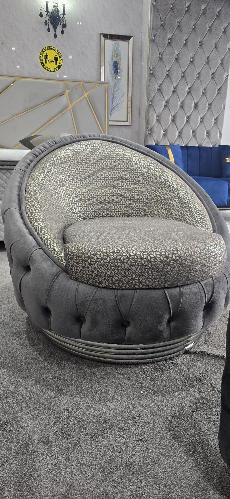 BERJER CHAIR IN V-27 GREY - NOW ON SALE