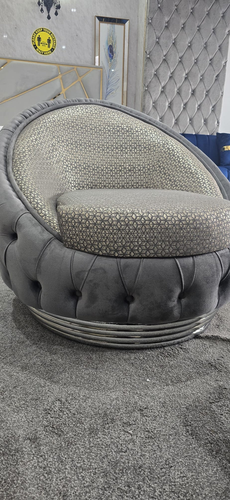 BERJER CHAIR IN V-27 GREY - NOW ON SALE