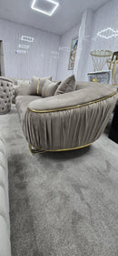 Chicago 3+2+1 Velvet Sofa Set with Footstool – Luxury Living Room Suite