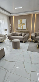 Chicago 3+2+1 Velvet Sofa Set with Footstool – Luxury Living Room Suite