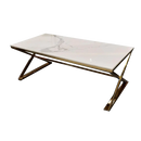 Zion Gold Coffee Table with Polar White Sintered Top