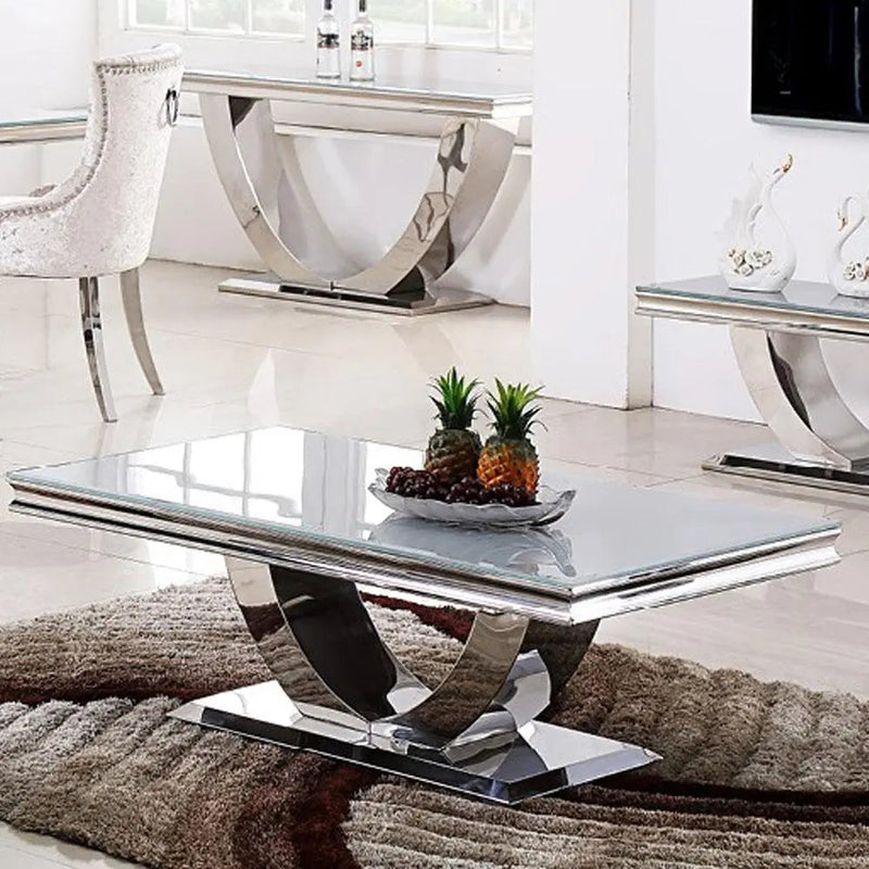 Arial Marble & Glass Coffee Table
