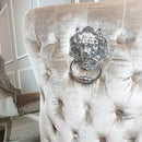 Chelsea Shimmery Velevet Dining Chair with Lion Knocker & Buttoned Back Single Sale