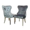 Chelsea Shimmery Velevet Dining Chair with Lion Knocker & Buttoned Back Single Sale