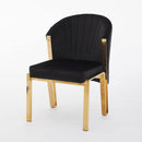 Fabio Shimmer Fabric Metal Plating Dining Chairs - Available In 3 Colours - Set Of 2