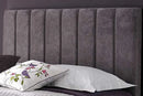 Empire Divan Bed in Crushed Velvet – 54" Tall Cubed Headboard