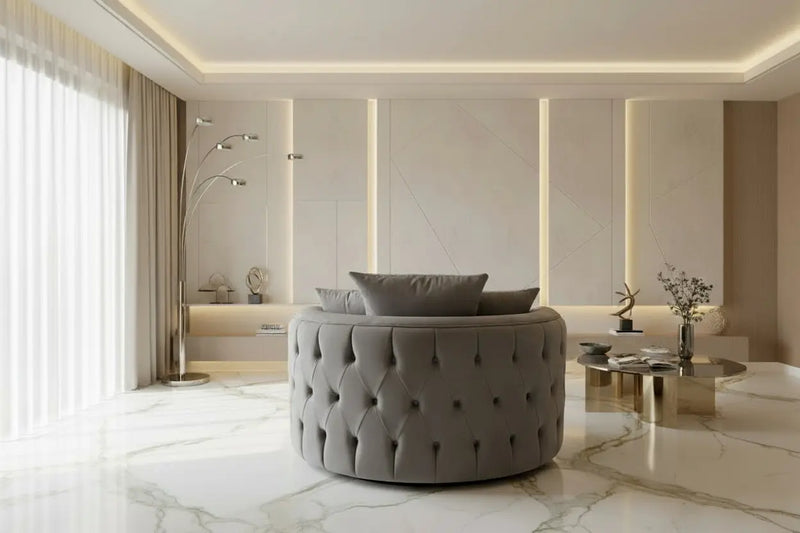 Swivel / Upholstered Cuddle Chair – Plush Velvet