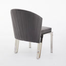 Fabio Shimmer Fabric Metal Plating Dining Chairs - Available In 3 Colours - Set Of 2