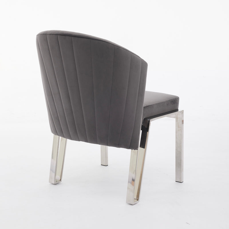 Fabio Shimmer Fabric Metal Plating Dining Chairs - Available In 3 Colours - Set Of 2