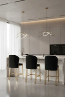 Fabio Shimmer Fabric Gold Metal Plating Barstool Celebrity Interiors