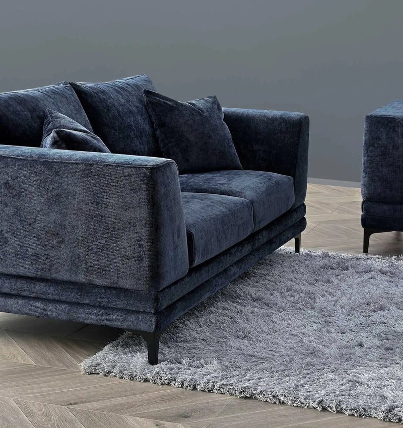 Aluxo Lenox Sofa Range in Aegean Blue Velvet furnish 365