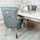 Megan Dining Chair With Lion Knocker Center Piece Grey (1 x Chair Sale)