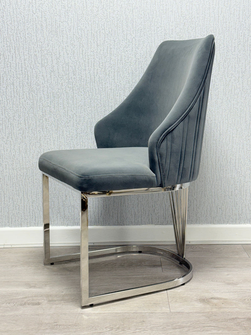 Lasco Plush Velvet Dining Chairs - Available In 4 Colours - Set Of 2