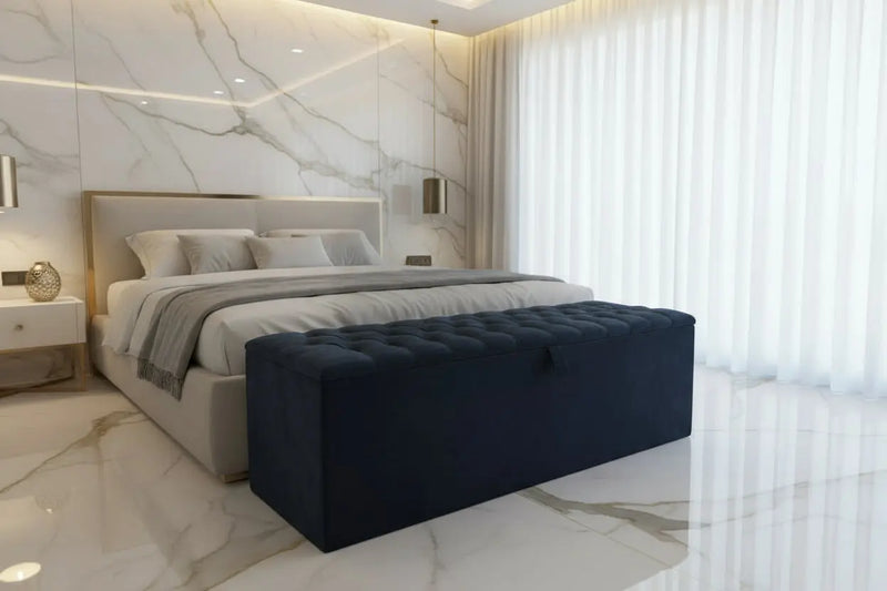 Crushed Velvet Ottoman Box