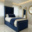 Princess Wingback Bedframe in Plush Velvet – Handcrafted UK Design