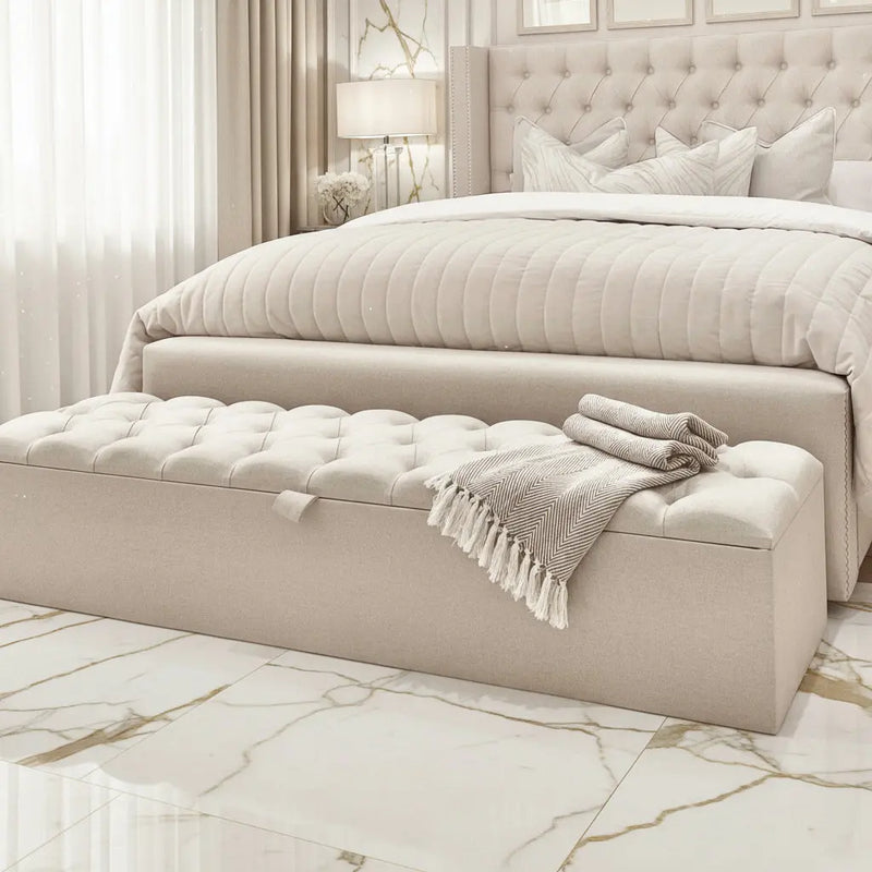 Crushed Velvet Ottoman Box