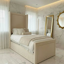 Princess Wingback Bedframe in Plush Velvet – Handcrafted UK Design