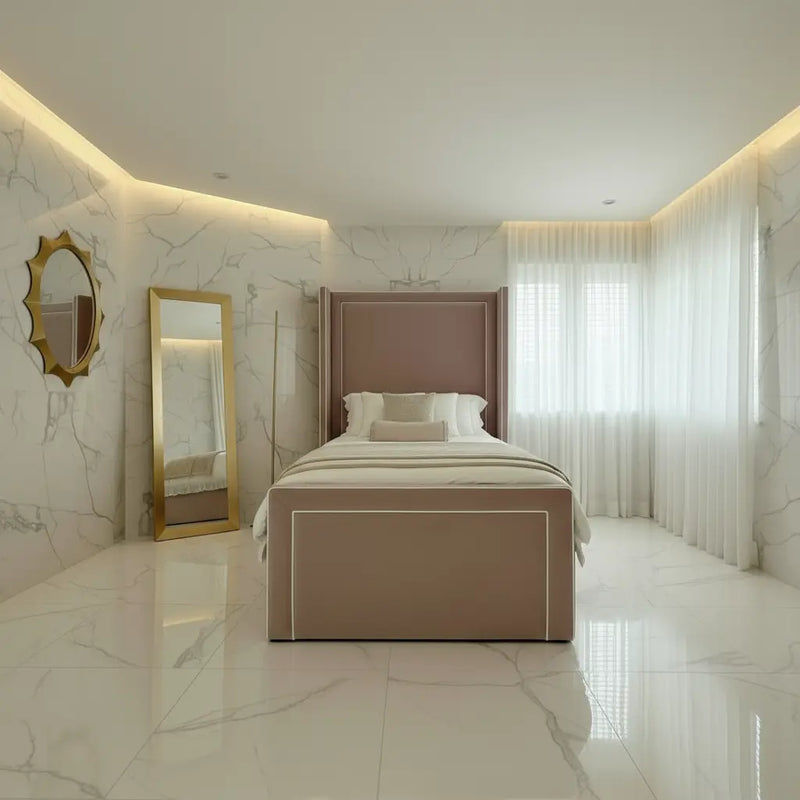 Princess Wingback Bedframe in Plush Velvet – Handcrafted UK Design