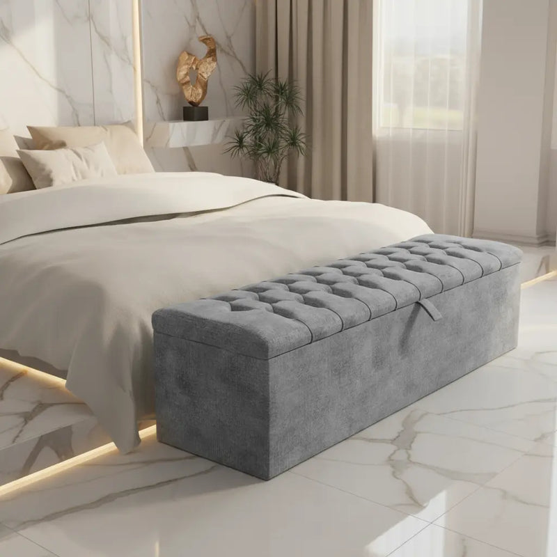 Crushed Velvet Ottoman Box