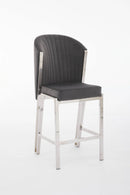 Fabio Shimmer Fabric Chrome Metal Plating Barstool